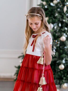 NWT Girls Well Dressed Wolf Christmas Holiday Red Margaret Dress Tulle Tiered 8